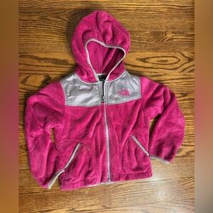 Kids Pink Nirth Face Sherpa Hooded Jacket